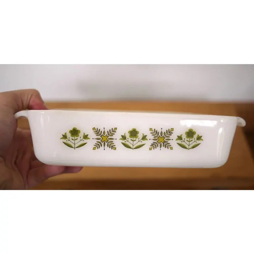 Vintage Anchor Hocking Fire King Green Meadow 8